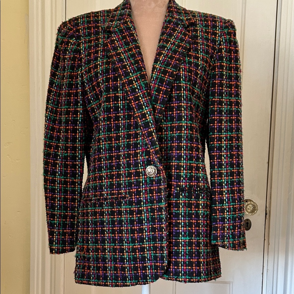 Fundamental Things Multicolor Plaid Women's Blazer